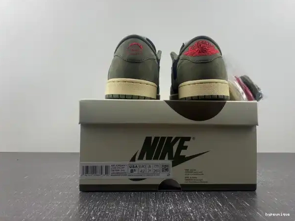 HYPE DM7866-002 OLIVE' JORDAN OG AIR 1 SP TRAVIS LOW 'BLACK X SCOTT 0325